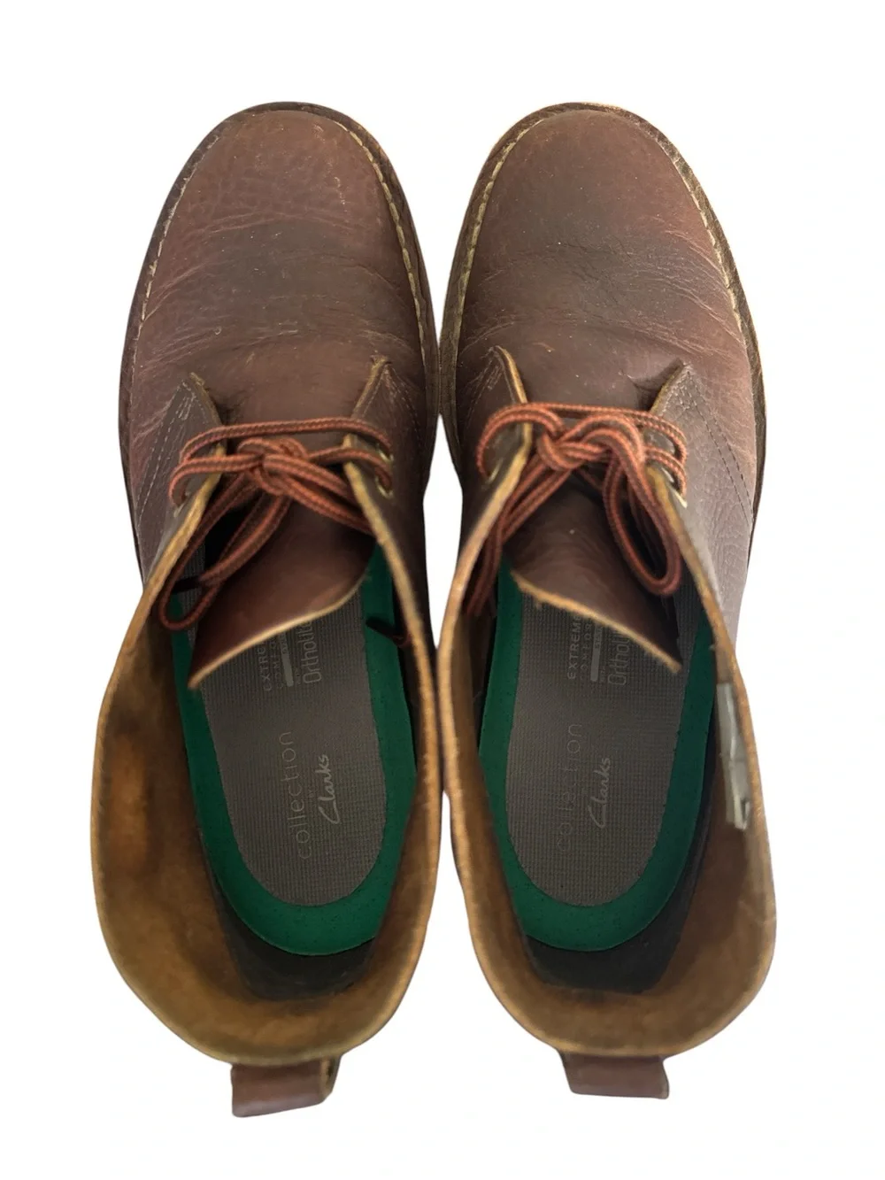 Clarks Overdale Mid Brown Leather Chukka Boots Mens 9 Ortholite Lug Sole